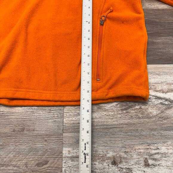 LL Bean Orange Men XL Regular Zipper Pocket Quarter Snap Fleece Polartec Jacket - Picture 6 of 10